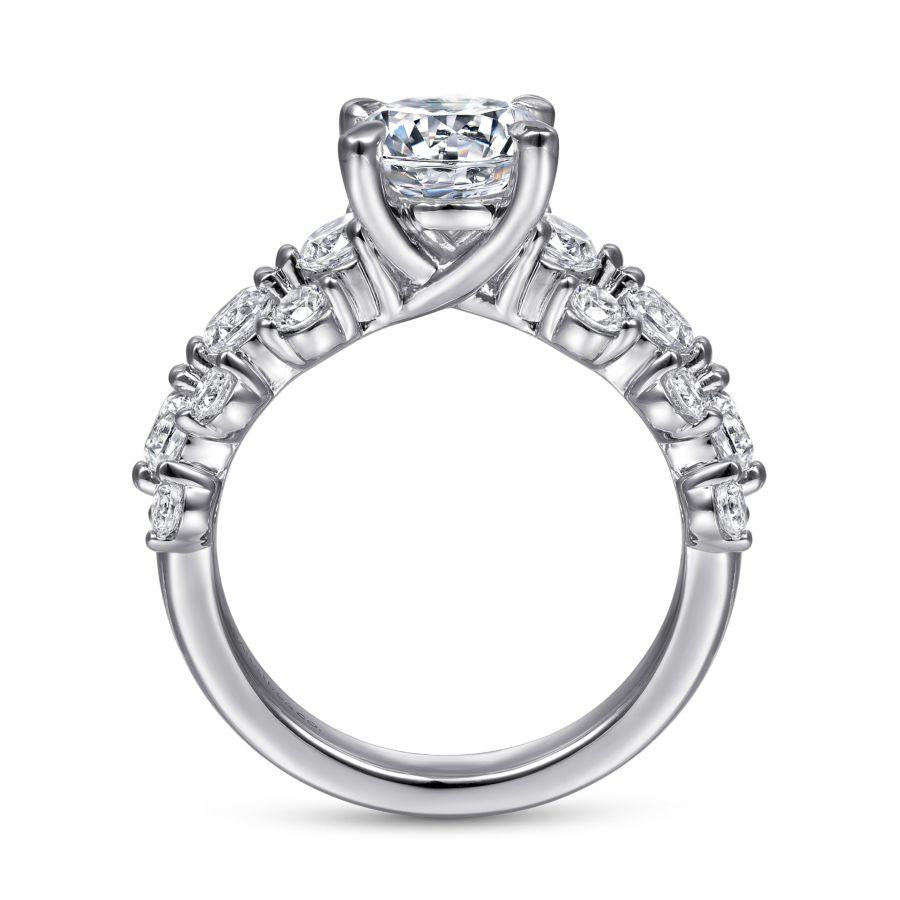 14k white gold round diamond engagement ring