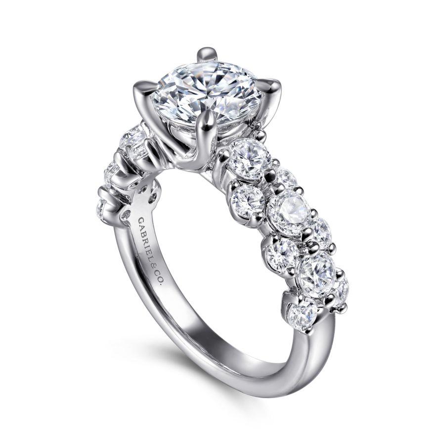 14k white gold round diamond engagement ring