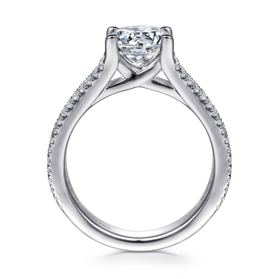 14k white gold round diamond engagement ring