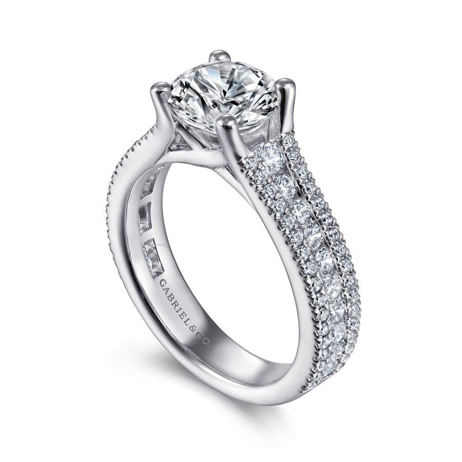 14k white gold round diamond engagement ring