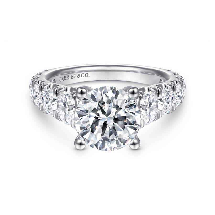 14k white gold round diamond engagement ring