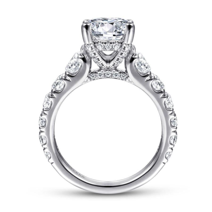 14k white gold round diamond engagement ring