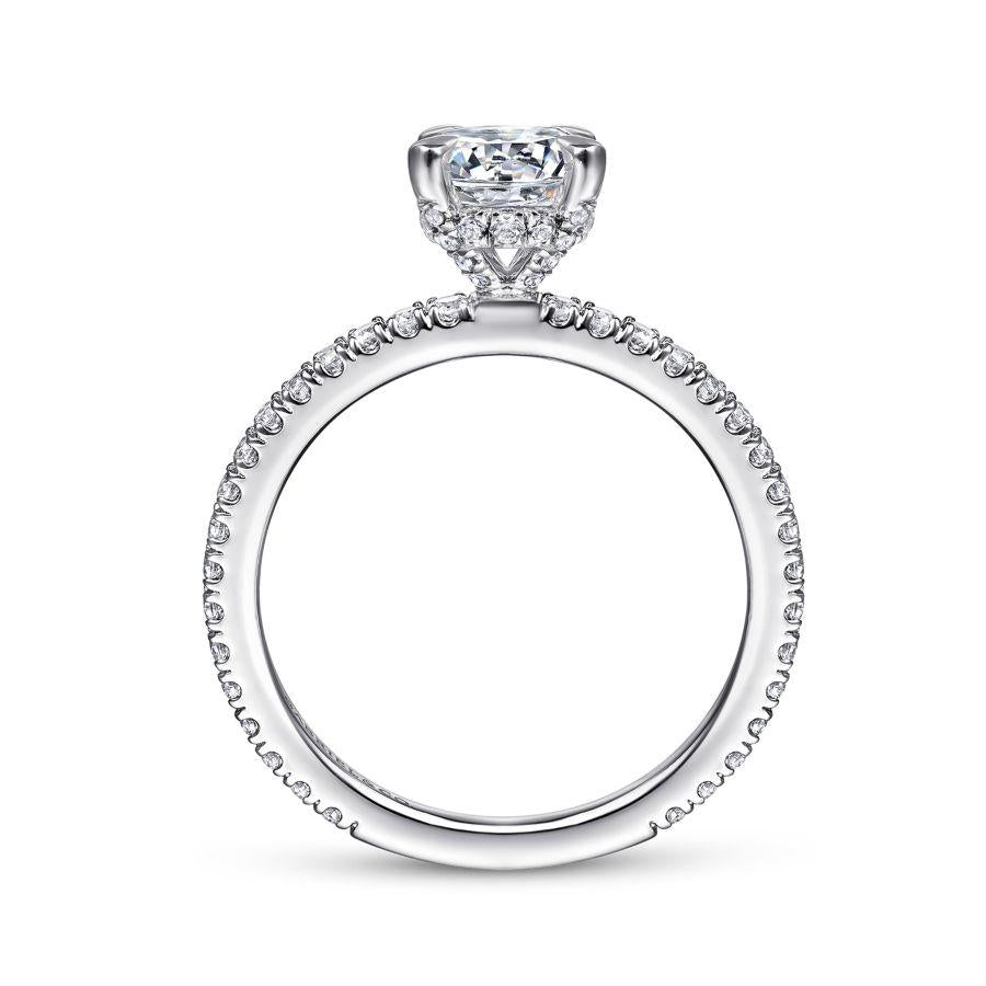 14k white gold round diamond engagement ring