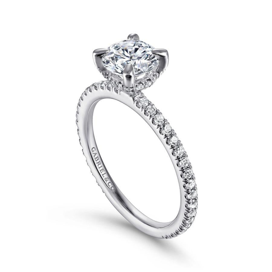 14k white gold round diamond engagement ring
