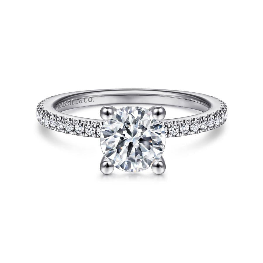 14k white gold round diamond engagement ring