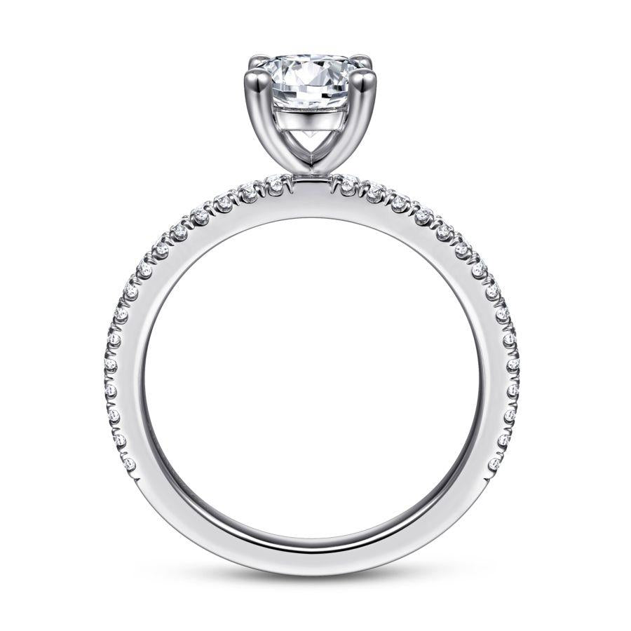14k white gold round diamond engagement ring