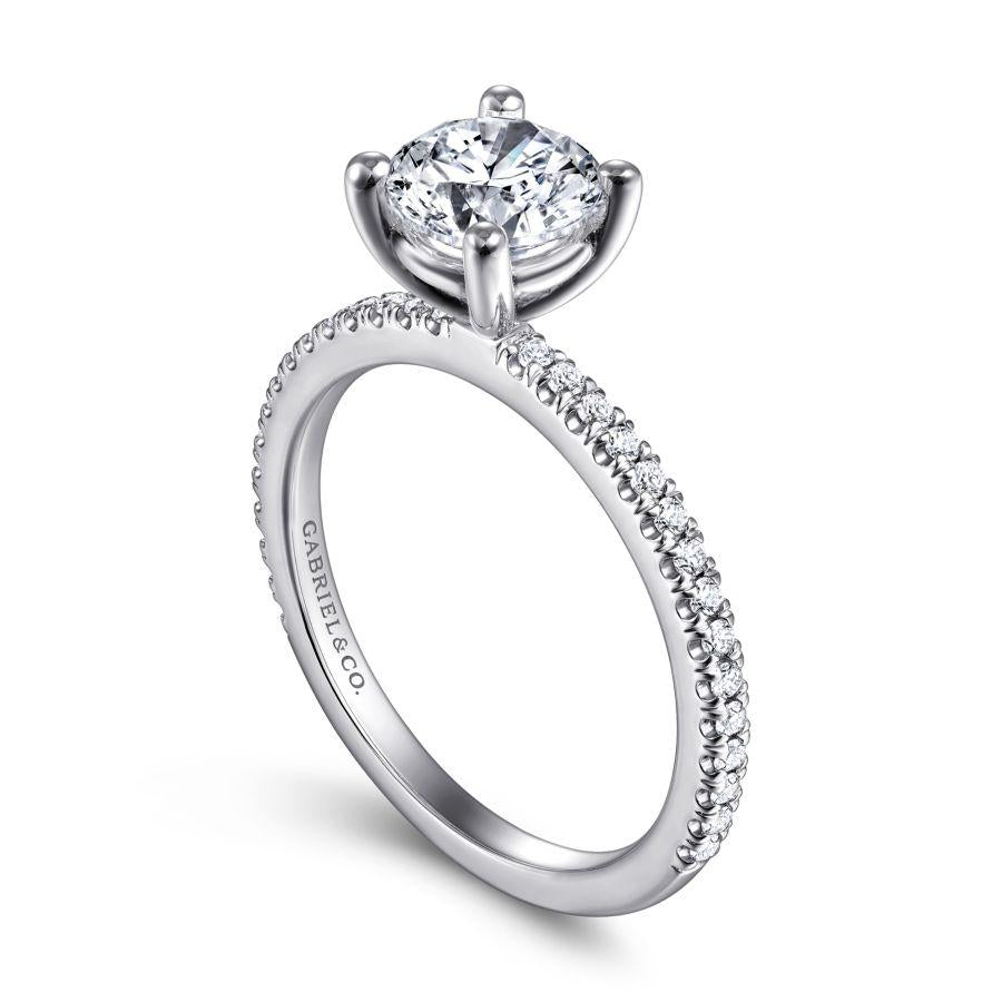 14k white gold round diamond engagement ring