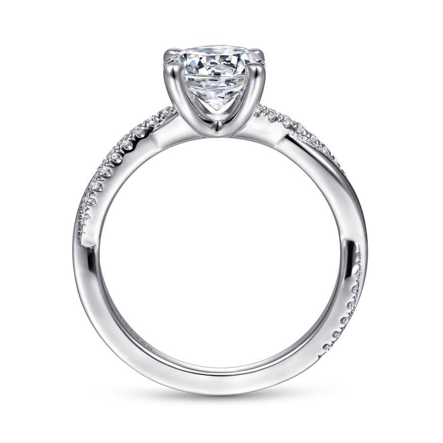 14k white gold round diamond engagement ring