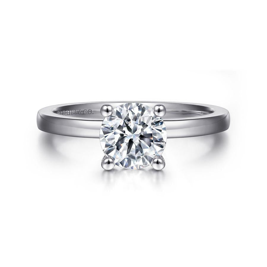 14k white gold round diamond engagement ring