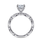 vintage inspired 14k white gold round diamond engagement ring