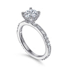 art deco 14k white gold round diamond engagement ring
