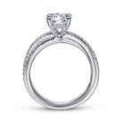 14k white gold split shank round diamond engagement ring
