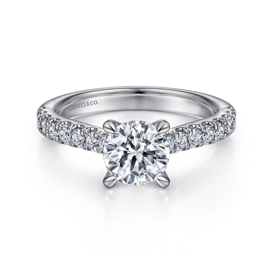14k white gold round diamond engagement ring
