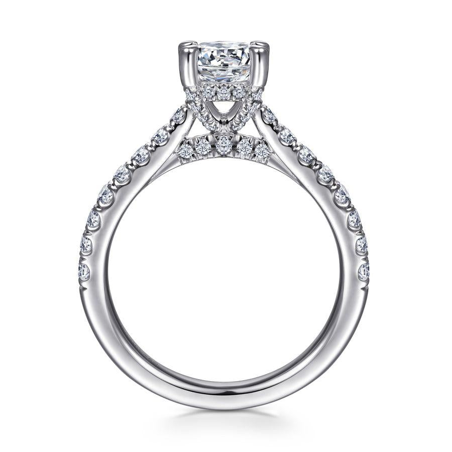 14k white gold round diamond engagement ring