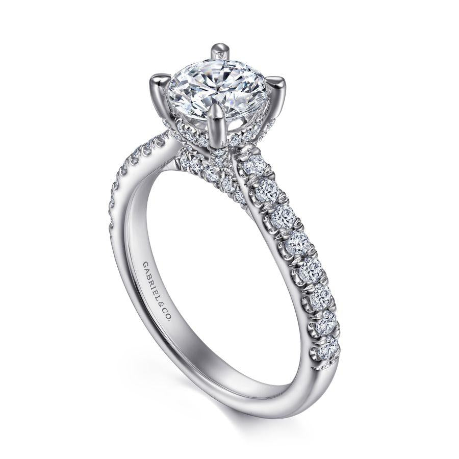 14k white gold round diamond engagement ring