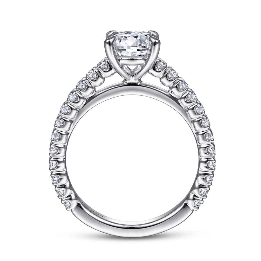 14k white gold round diamond engagement ring