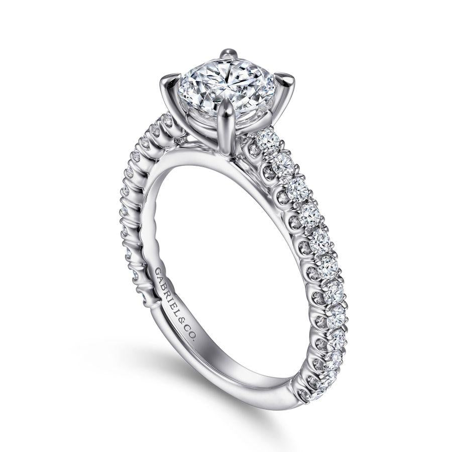 14k white gold round diamond engagement ring