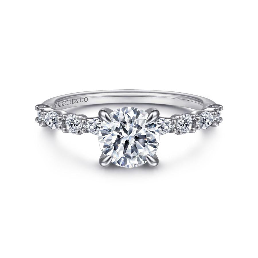 14k white gold round diamond engagement ring