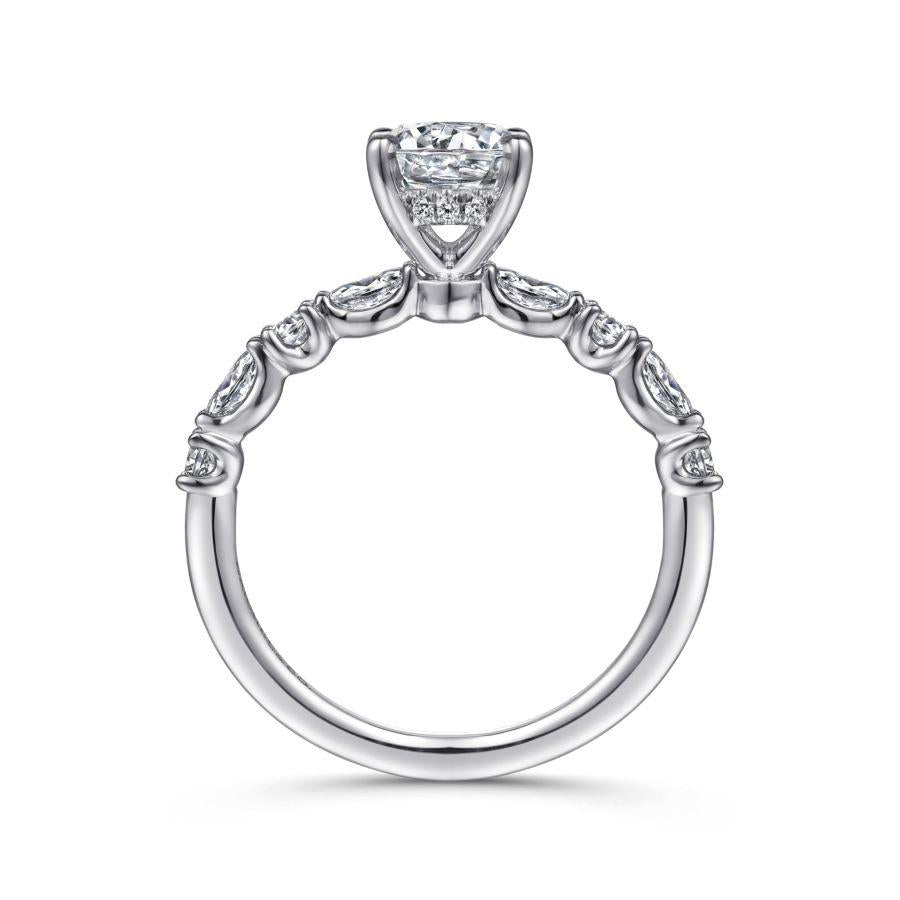 14k white gold round diamond engagement ring