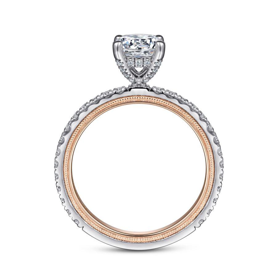 14k white-rose gold diamond engagement ring