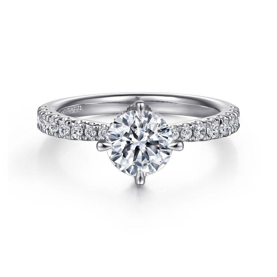 14k white gold round diamond engagement ring