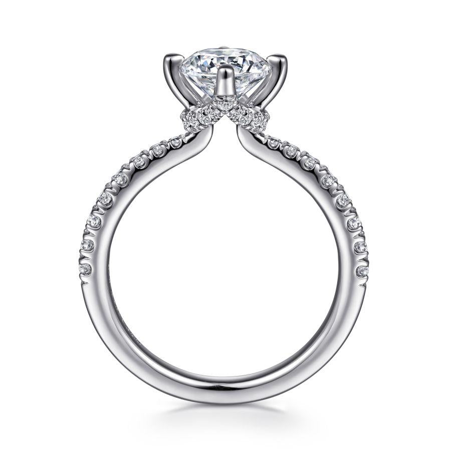 14k white gold round diamond engagement ring
