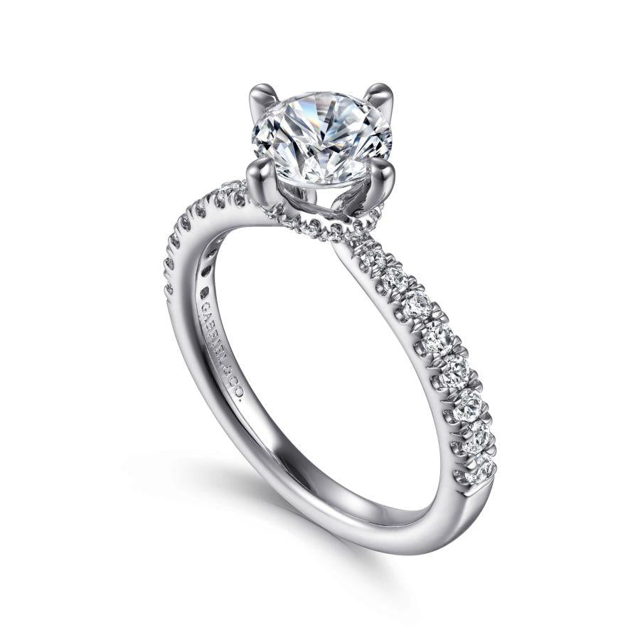 14k white gold round diamond engagement ring