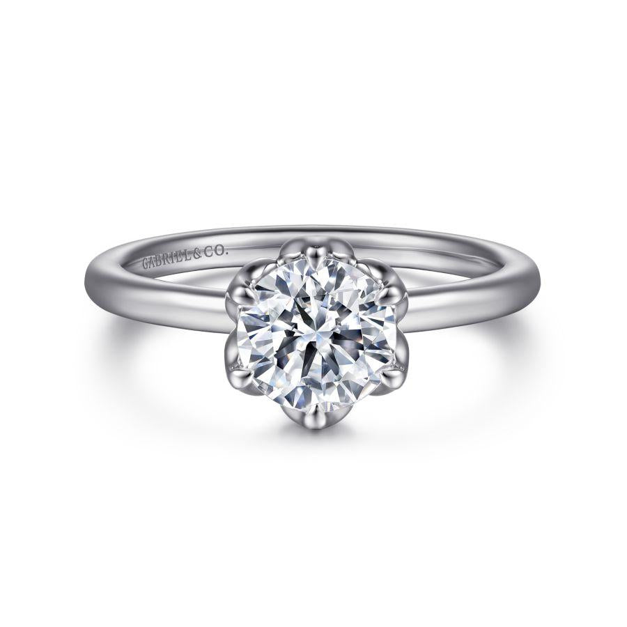 14k white gold round solitaire
engagement ring