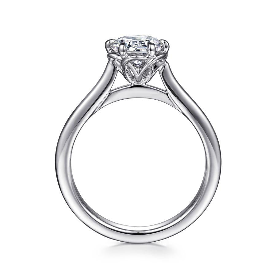 14k white gold round diamond engagement ring