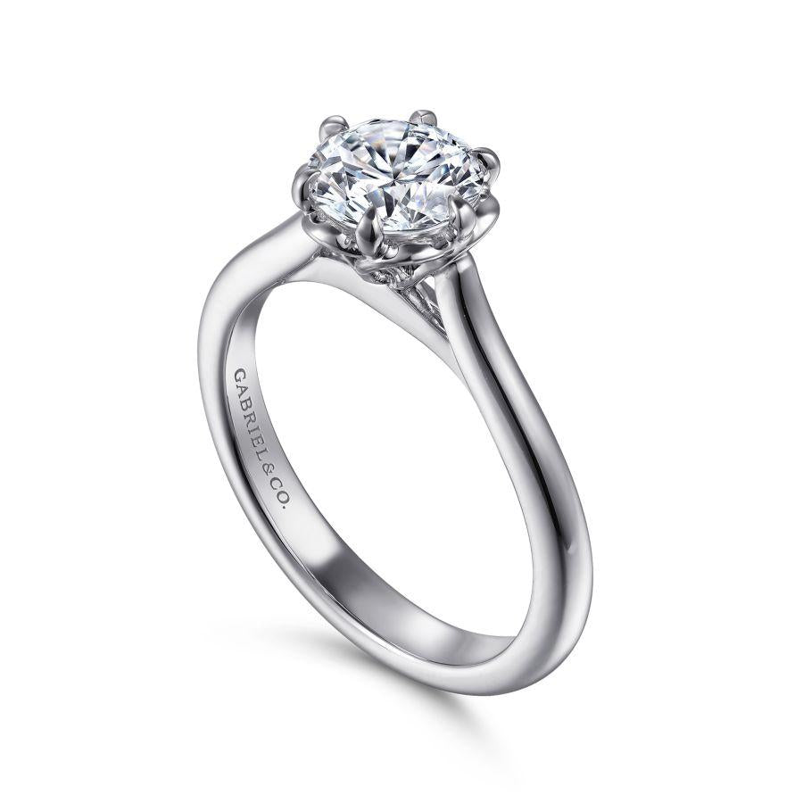 14k white gold round diamond engagement ring