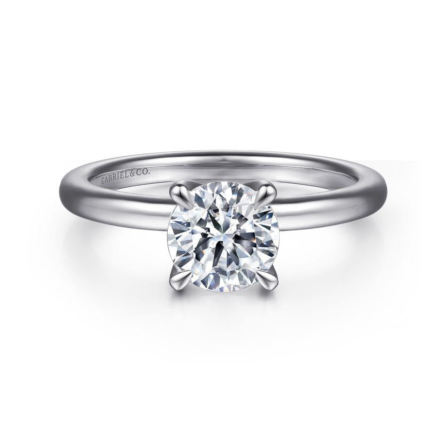 14k white gold round solitaire diamond engagement ring