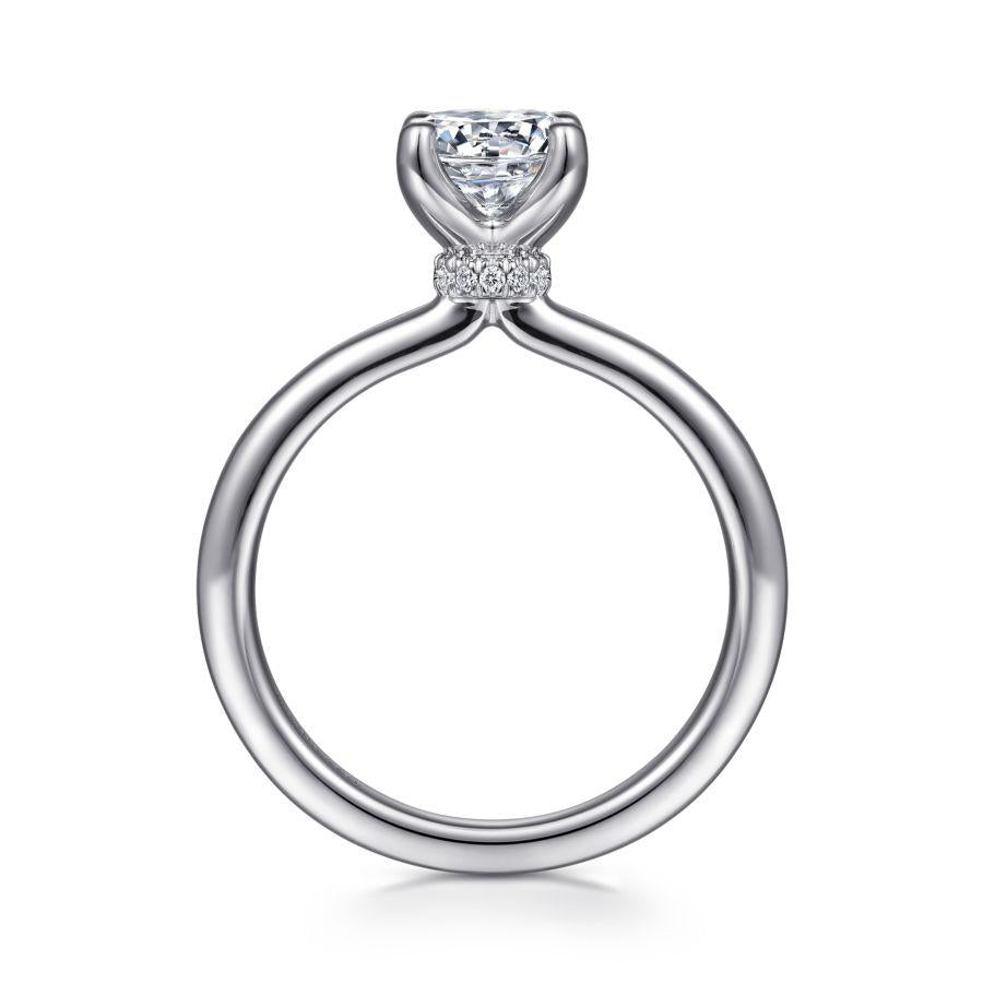14k white gold round solitaire diamond engagement ring
