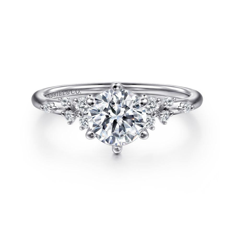 14k white gold round diamond engagement ring
