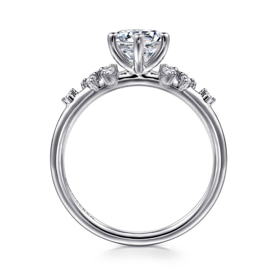 14k white gold round diamond engagement ring
