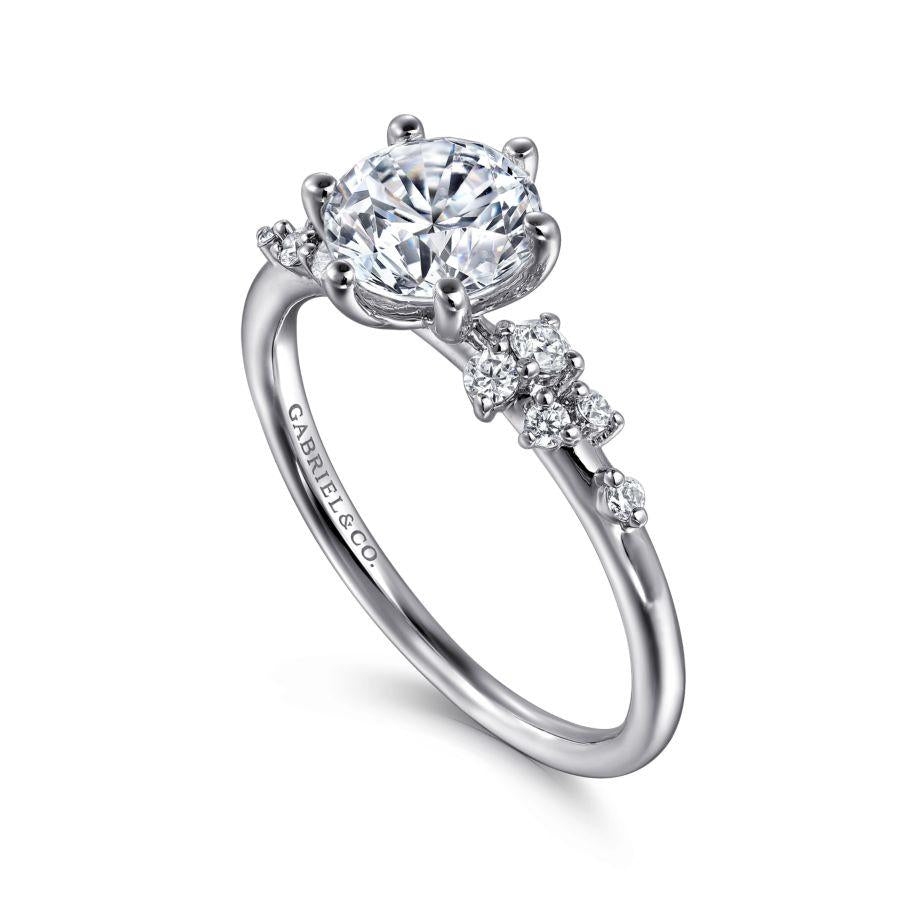 14k white gold round diamond engagement ring