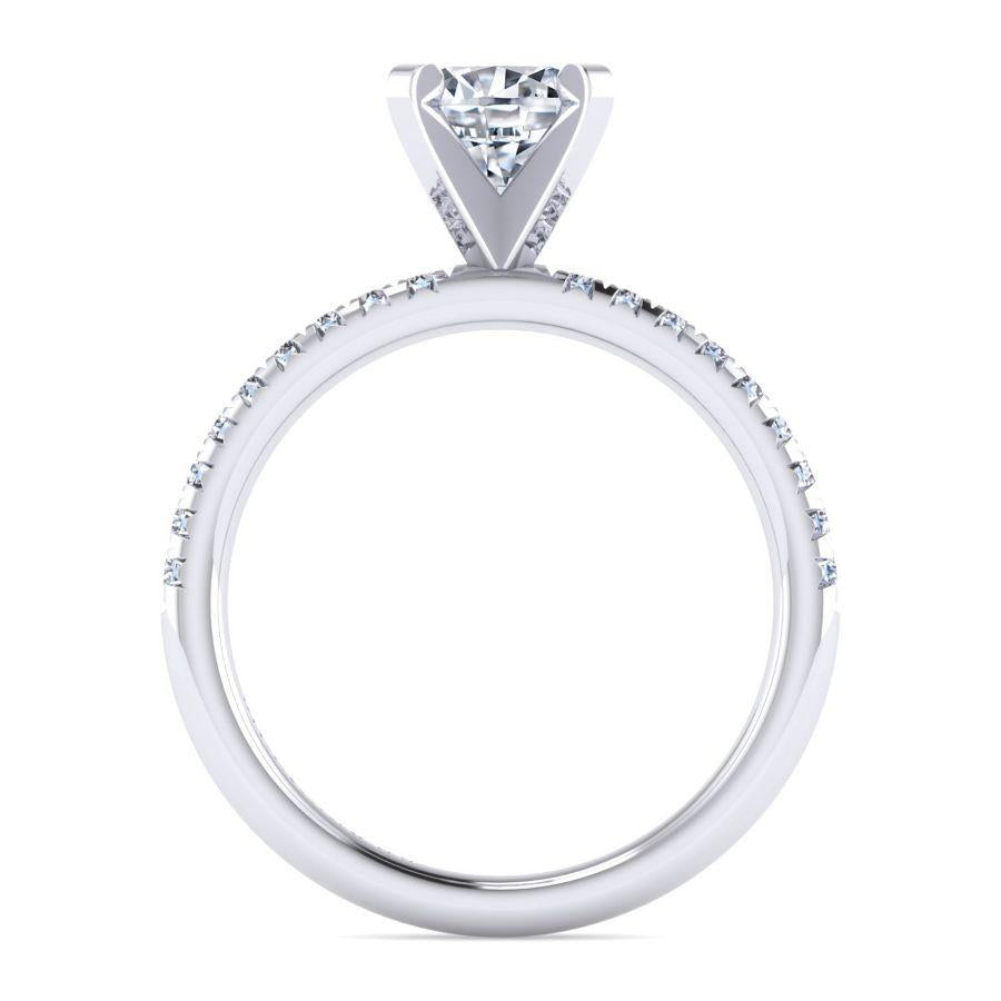 14k white gold round diamond engagement ring