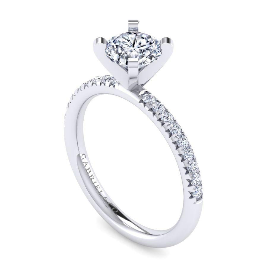 14k white gold round diamond engagement ring