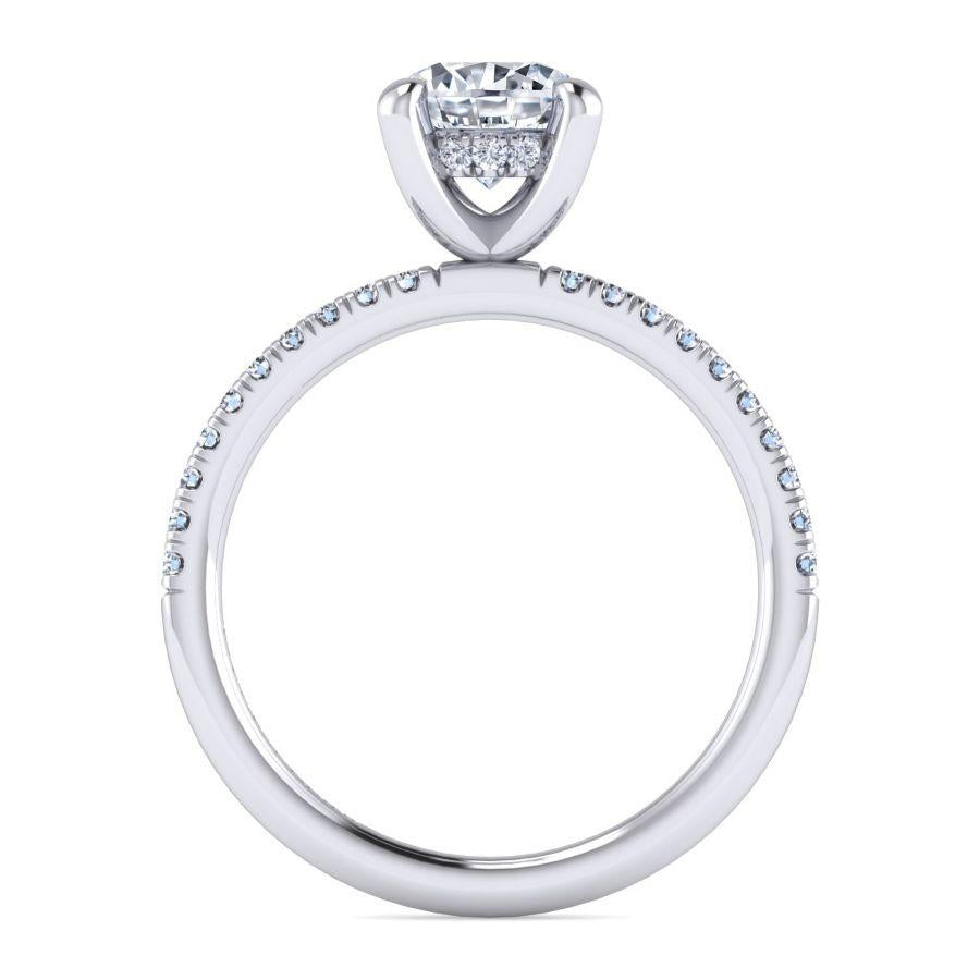 14k white gold round diamond engagement ring