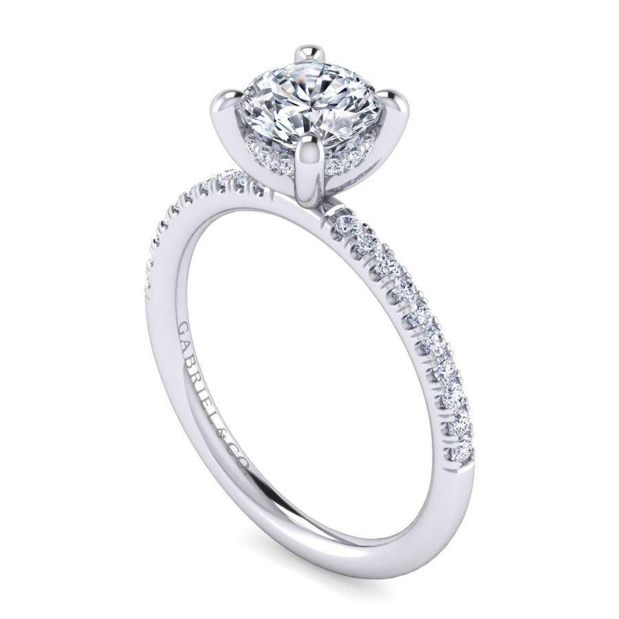 14k white gold round diamond engagement ring