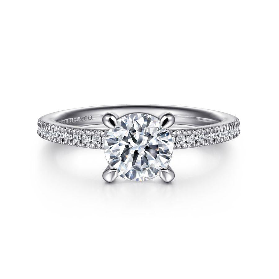 14k white gold round diamond engagement ring