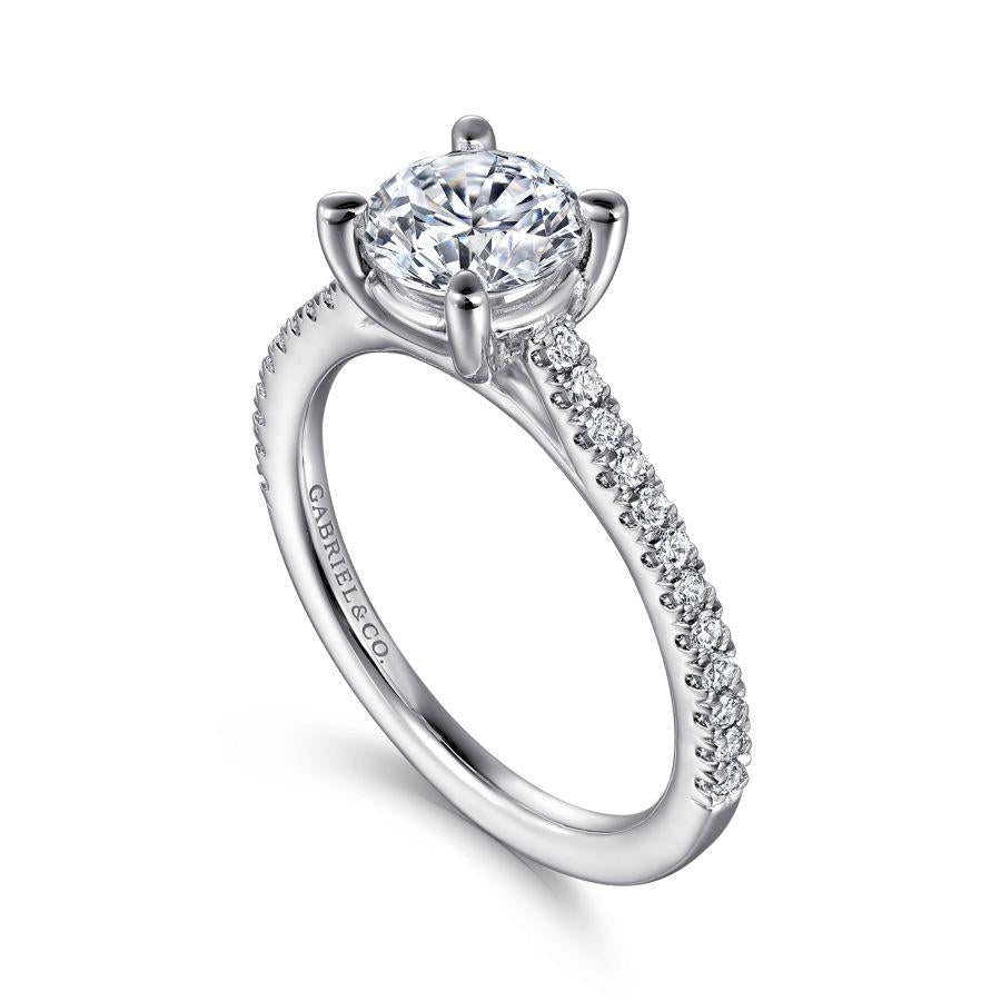 14k white gold round diamond engagement ring