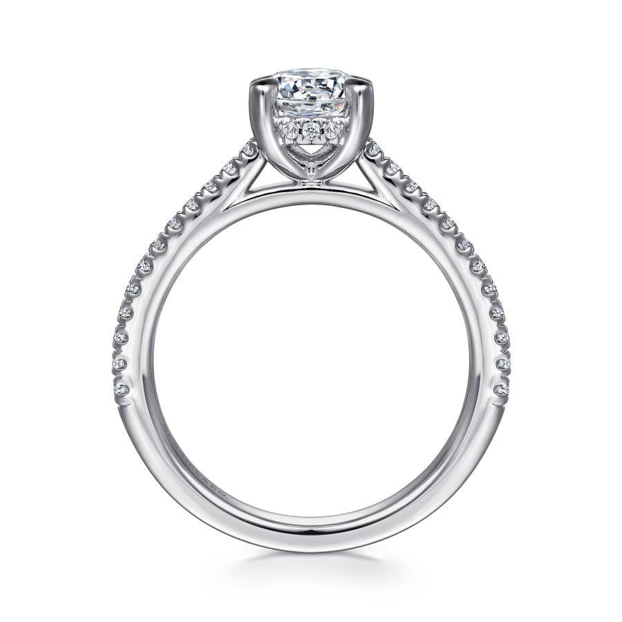 14k white gold round diamond engagement ring
