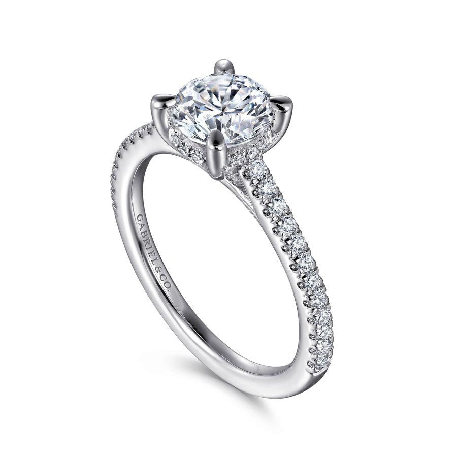14k white gold round diamond engagement ring