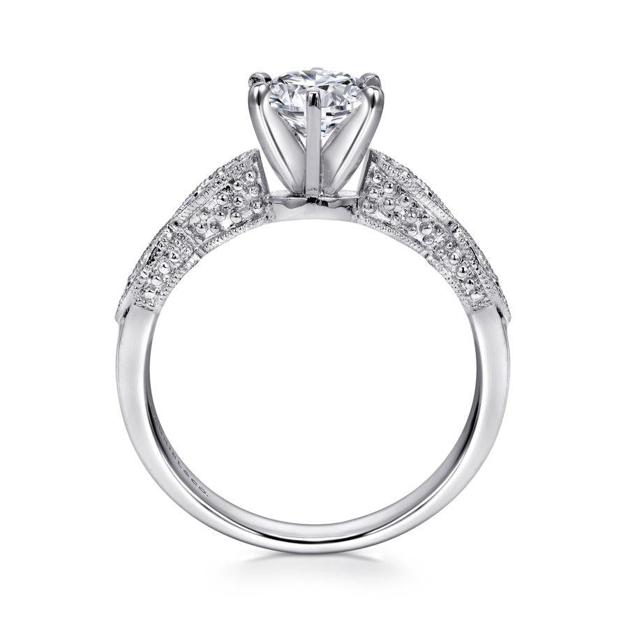 14k white gold round diamond engagement ring