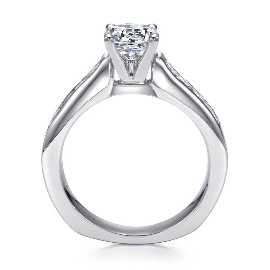 14k white gold round diamond engagement ring