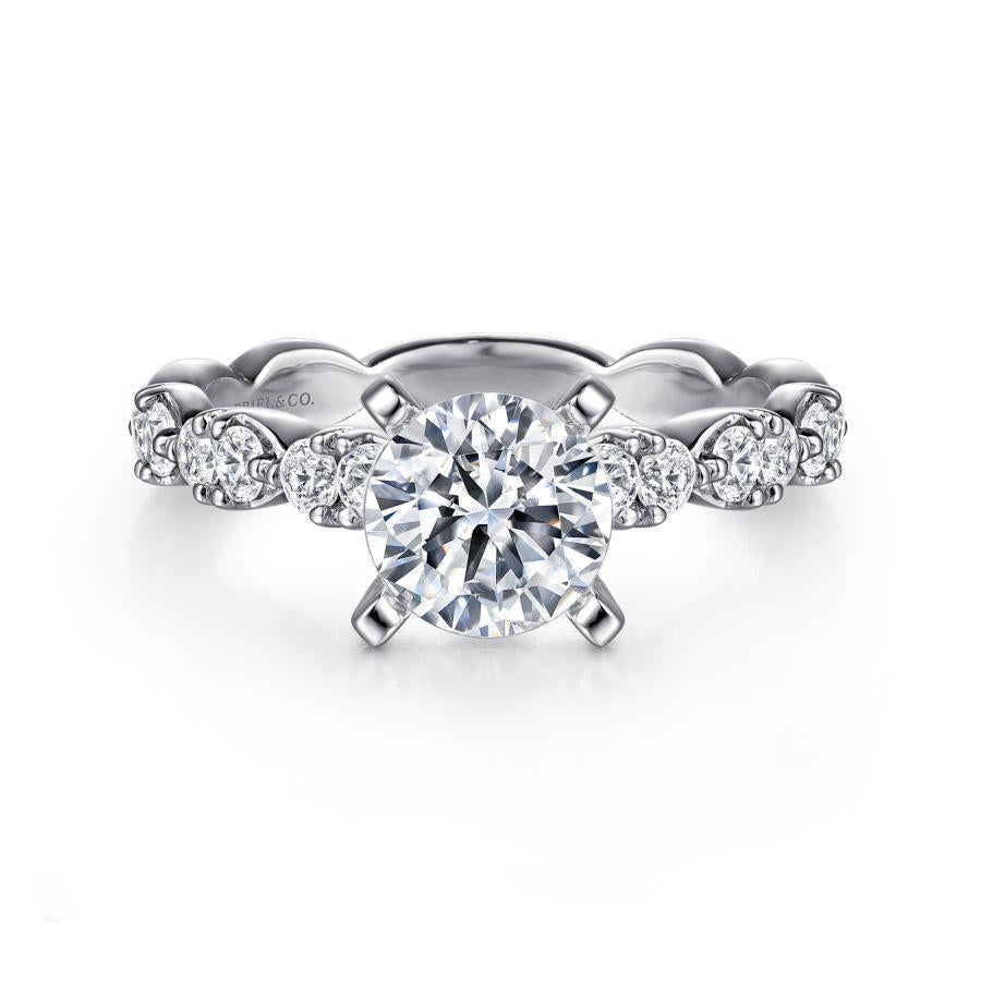14k white gold round diamond engagement ring