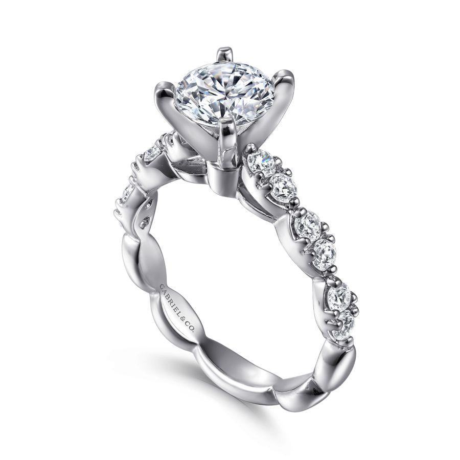 14k white gold round diamond engagement ring