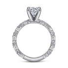 vintage inspired 14k white gold round diamond engagement ring