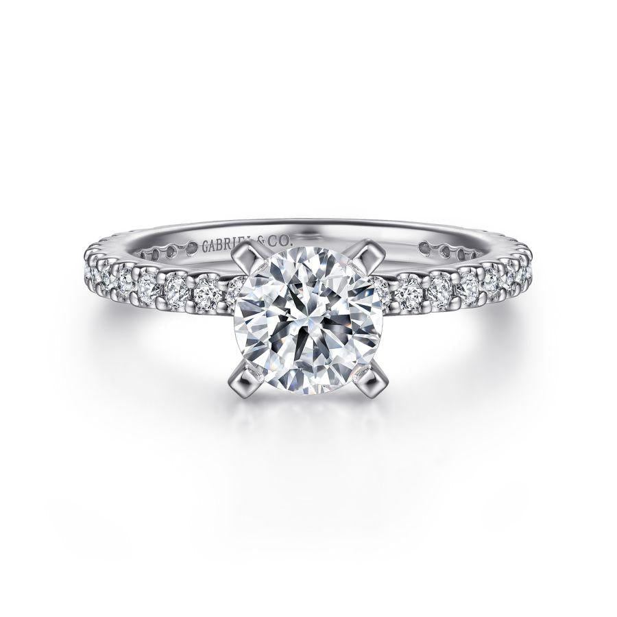 14k white gold round diamond engagement ring