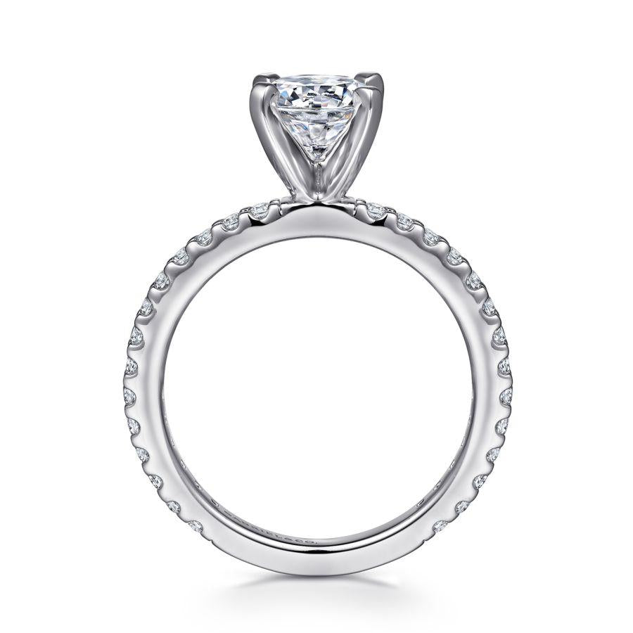 14k white gold round diamond engagement ring